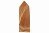 Polished, Banded Honey Calcite Obelisk #187472-1